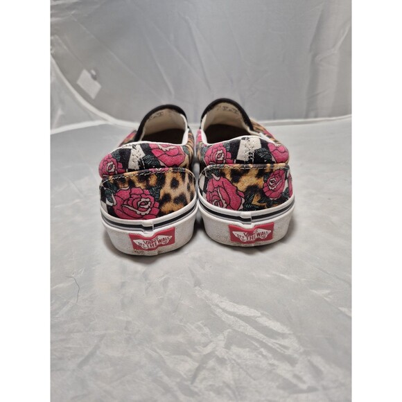 Vintage Discontinued Vans Mens 5 W 6.5 Checkered Cheetah Rose Print - Picture 4 of 6